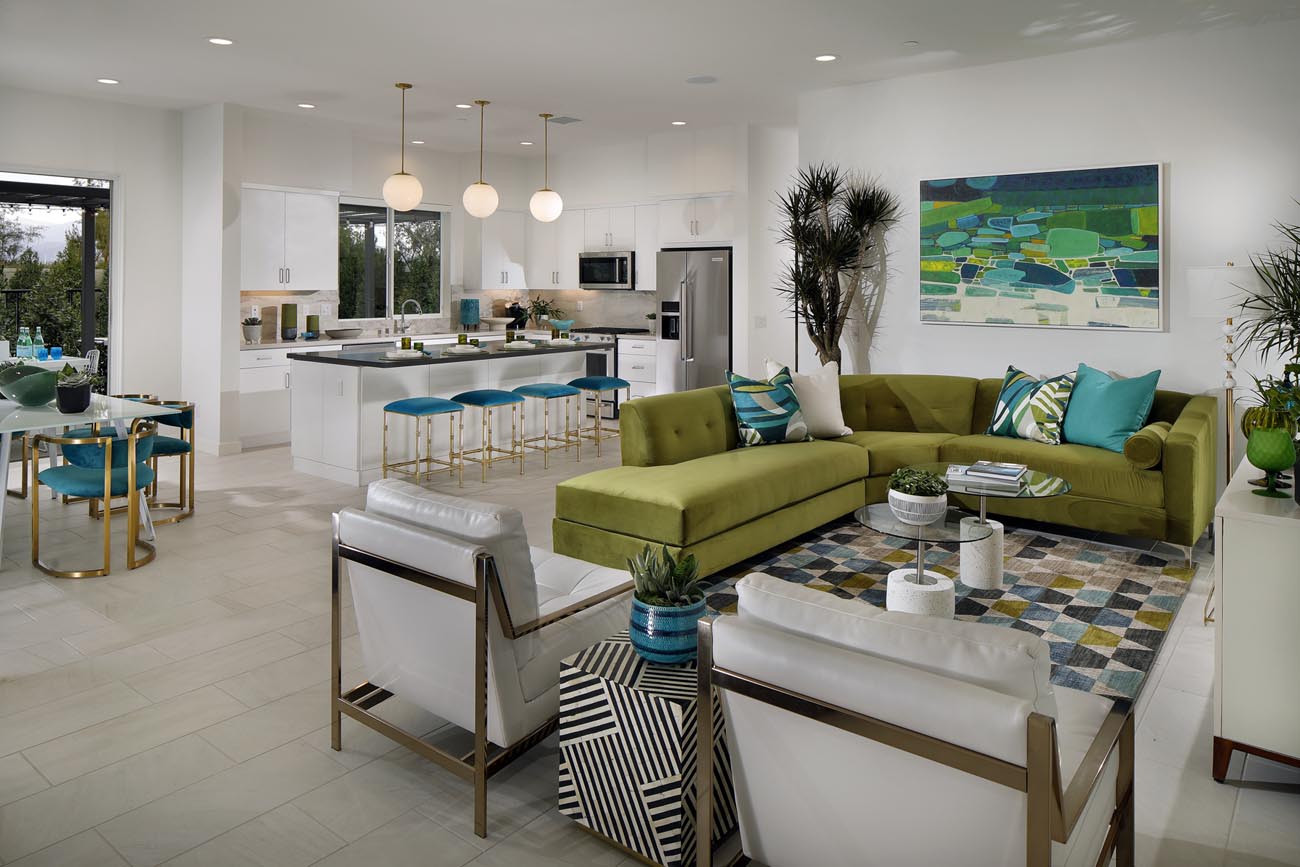 Flair Plan 1 Living Room | Miralon | New homes in Palm Springs, CA | Freehold Communities